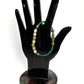 BR-0112 Mystic Aura Quartz Beads with Forest Green Leather Band