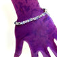 BR-0116 Lavender & Blue Czech Fire Polish Beaded Bracelet on a Royal Blue Leather Strap