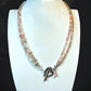 NE-0062 Lovely Silver Heart Toggle Necklace with Captivating Medley of Purple Beads