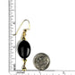 ER-0082 Elegant Black Oval Earrings with Gold Accents