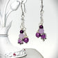 ER-0087 Violet, Lilac, and Silver Dangle Earrings