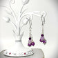 ER-0087 Violet, Lilac, and Silver Dangle Earrings