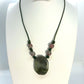 Eye-Catching Raw Labradorite Pendant and Leather Necklace