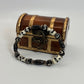 BR-0070 Skull and Brown Bone Beaded Bracelet