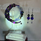 HOLIDAY-BR-302 Halloween Purple and Black Memory Wire Bracelets
