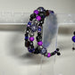 HOLIDAY-BR-302 Halloween Purple and Black Memory Wire Bracelets