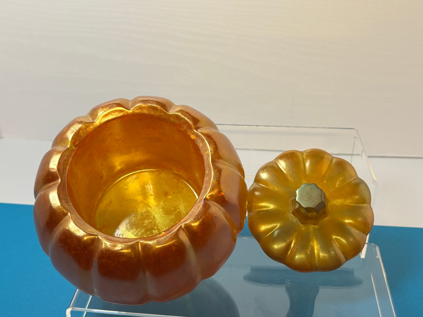 BX-0005 Shiny Orange Large Pumpkin Gift Box (5 inch diameter)