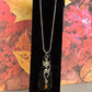 HOLIDAY-NE-306 Green-eyed Silver Cat on Black