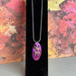 HOLIDAY-NE-305 Silver Cat Pendant on Purple