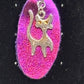 HOLIDAY-NE-305 Silver Cat Pendant on Purple