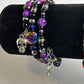 HOLIDAY-BR-302 Halloween Purple and Black Memory Wire Bracelets