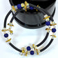 BR-0096 Lovely Indigo and Gold Wrap Bracelet